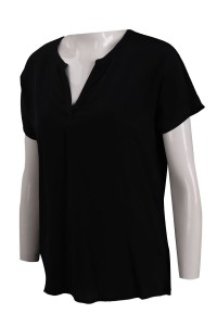 T901 Customized V-neck T-shirt Black T-shirt T-shirt supplier